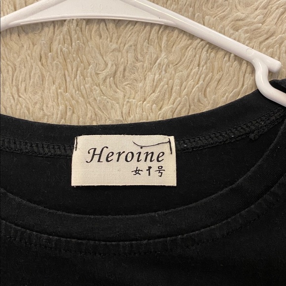 Heroine Sport Black Tee with White and Yellow Graphic - Picture 2 of 4